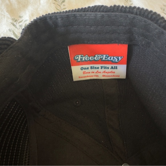 Free and Easy Don’t Trip Corduroy Black SnapBack Hat One Size - Picture 3 of 3